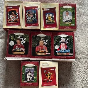 NASCAR large lot 9 Keepsake Collectors Ornaments All are in Excellent condition